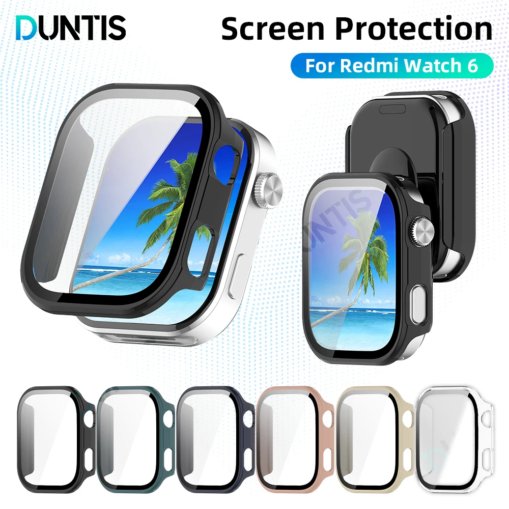 

Case+Glass for xiaomi Redmi Watch 6 PC All-around Bumper Anti-scratch Protective Cover + Screen Protector for Redmi6 Accessories