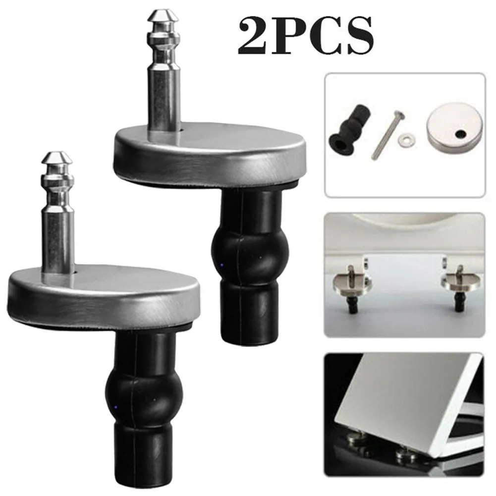 Top Fix Toilet Seat Hinges 2 Pack Heavy Duty Soft Release Toilet Seat Hinge Replacement 45mm 8mm Mounting Hardware Accessories