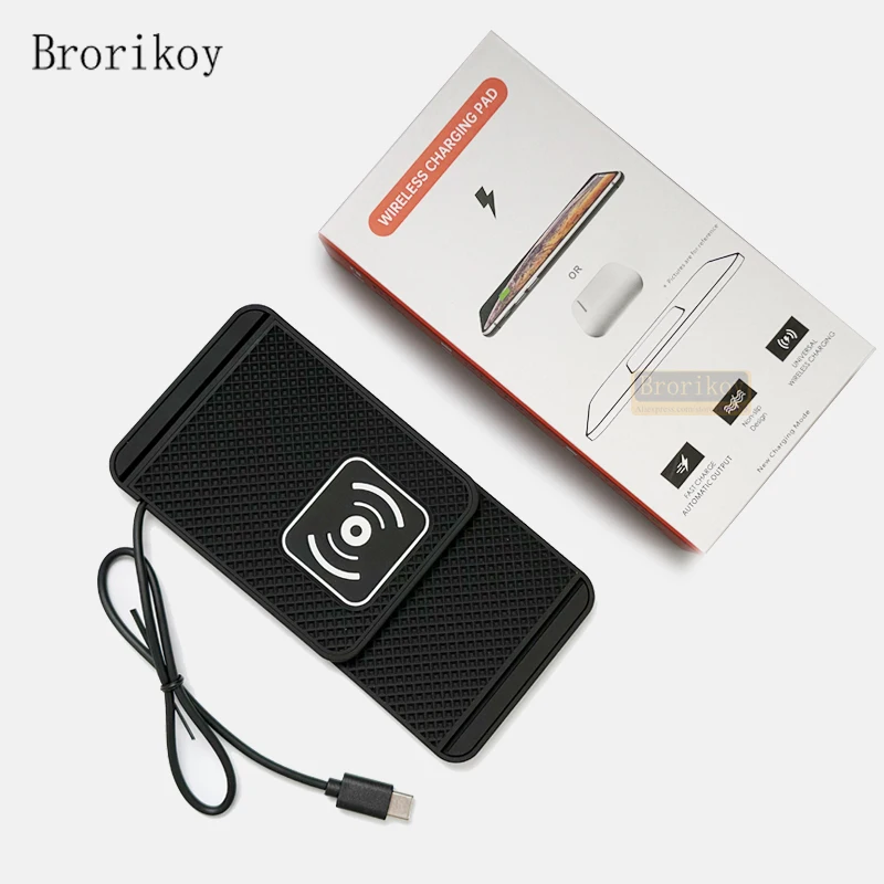 Silicone Car Wireless Charger Non-Slip Pad for iPhone 16 15 14 13 12 Huawei Series Induction Fast Wireless Charging for Samsung