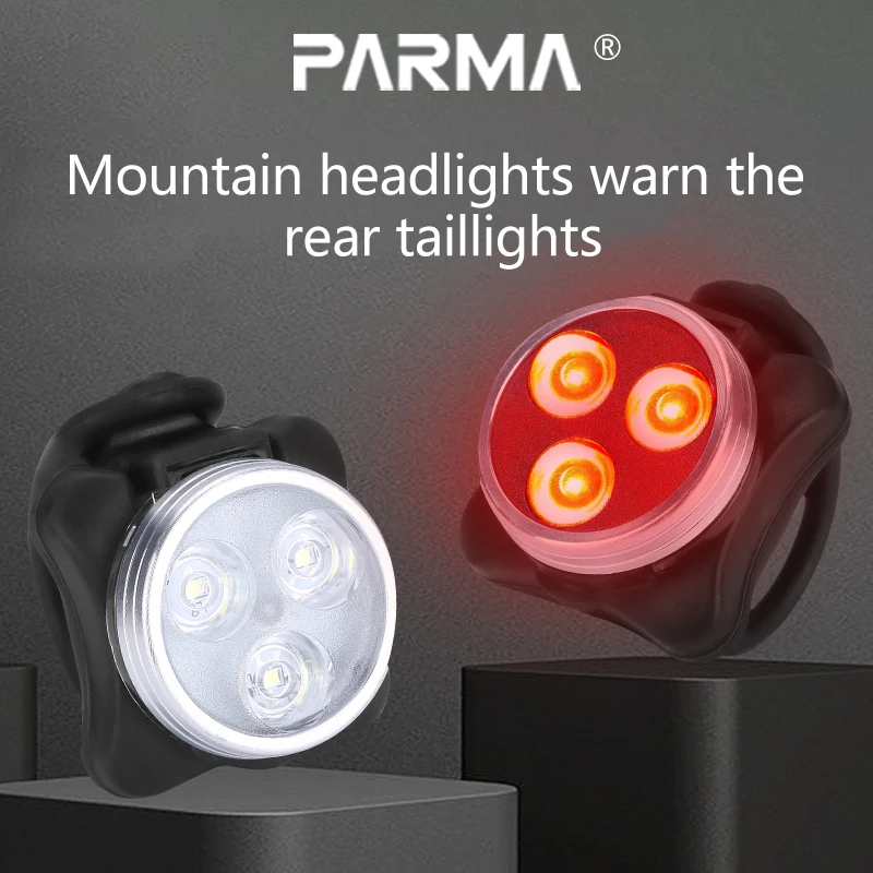 ضوء الدراجة، مصباح أمامي لشحن USB للدراجة الجبلية + مجموعة الضوء الخلفي التحذيرية، ملحقات ركوب الضوء الخلفي #5