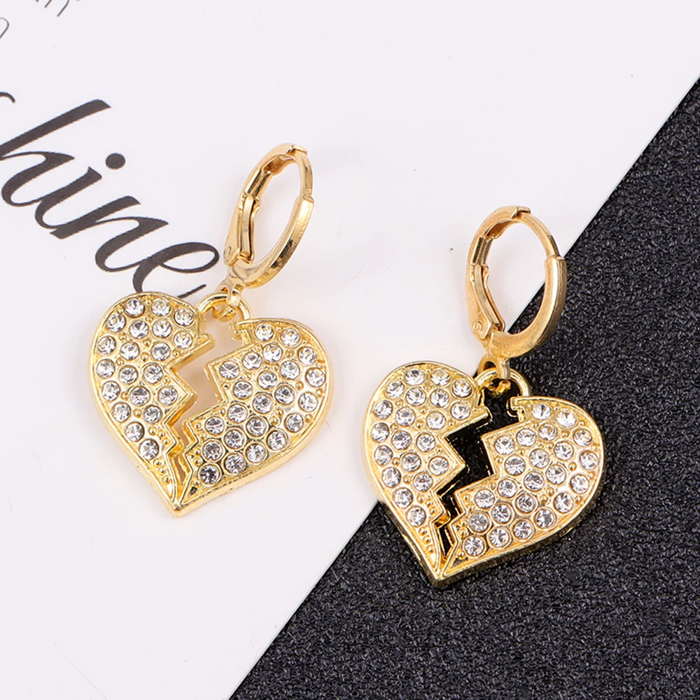 15Pcs 18*19MM Stylish Heart-shaped Rhinestone Alloy Pendant for Women's Gift DIY Necklace Earrings Jewelry Making Accessories