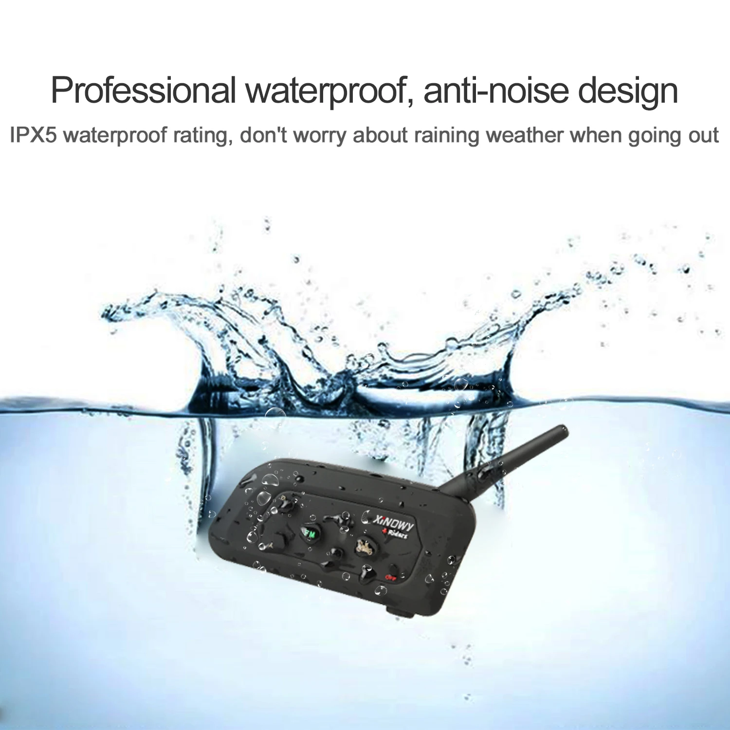 Xinowy V4 PRO Motorcycle Helmet Bluetooth Intercom Headset 1200M 4 Riders Full Duplex MP3 Fm Radio Waterproof Communicator