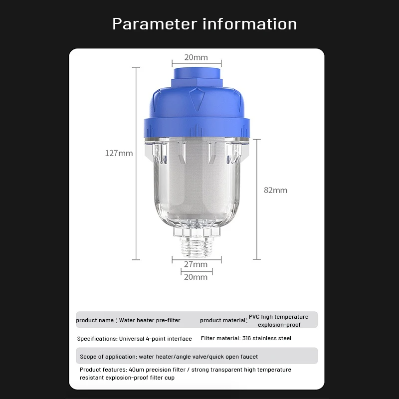 เครื่องทำน้ำอุ่น Pre-Filter สำหรับครัวเรือนก๊อกน้ำ,เครื่องซักผ้า,ห้องน้ำ,ฝักบัวได้อย่างมีประสิทธิภาพกรอง Limescale