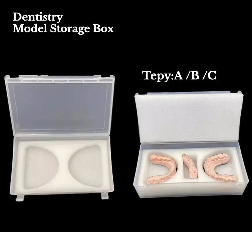 

Dentistry Denture Model Packaging Box Sponge Fill Portable Transportation 1Pcs for Oral Cavity Material Store Placement Box Tool