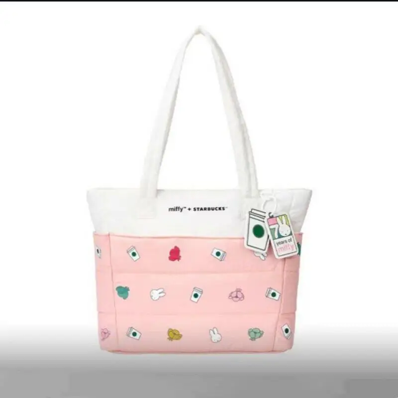 Miffy Makeup Bag Kawaii Cartoon New Miffy Rabbit Pink Dopamine Shoulder Bag Makeup Bag Girl Birthday Gift view 5