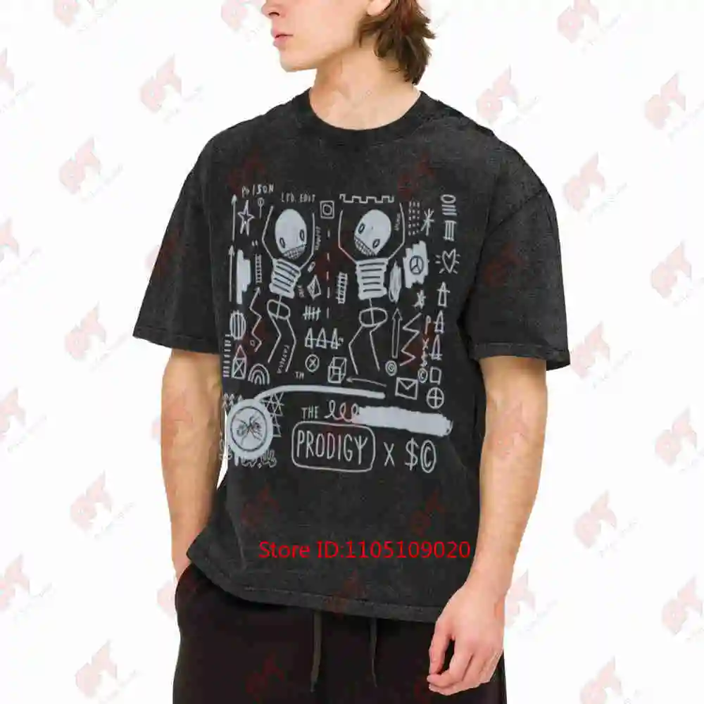 The Prodigy Skeleton Cardboard Vintage Washed Tee Pure Cotton T-Shirt