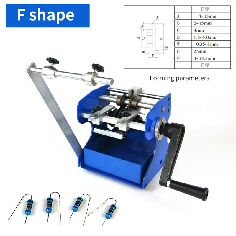 U/F Type Resistor Axial Lead Bend Cut & Form Machine Hand Crank Resistance Forming Manual U/F Type Bend Molding Machine
