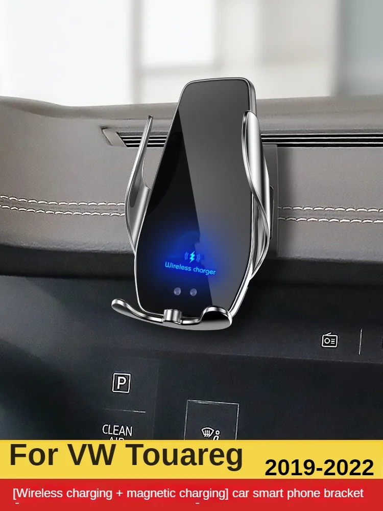 Suporte para Celular com Carregador Sem Fio para Volkswagen Touareg 2019-2022, Suporte para GPS