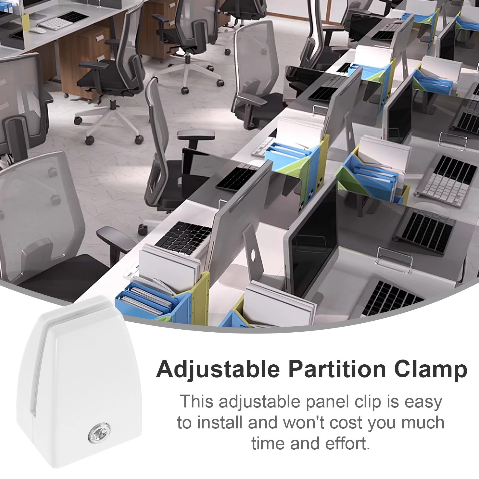 4 Pcs Screen Clip Partition Clamp Panel Desk Divider Support Abs Privacy Holder Glass Dividers