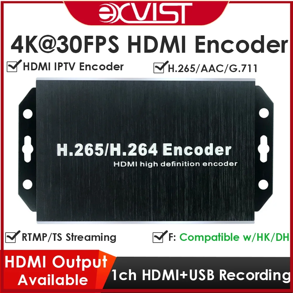 

H.265 4K PoE HDMI Encoder with Loopout & Dual USB2.0 Recording & Playback ONVIF/HK Compatible IPTV YouTube Facebook Streaming