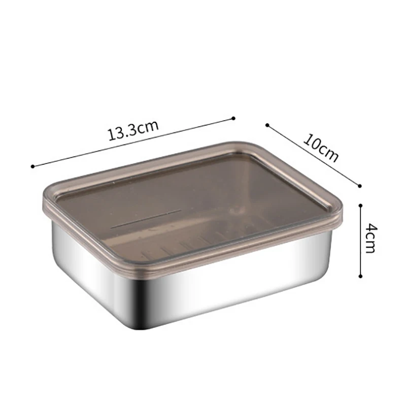 Stainless Steel Refrigerator Meat Storage Box Food Storage Containers With Lid Refrigerator Organizer Container Kitchen Storage