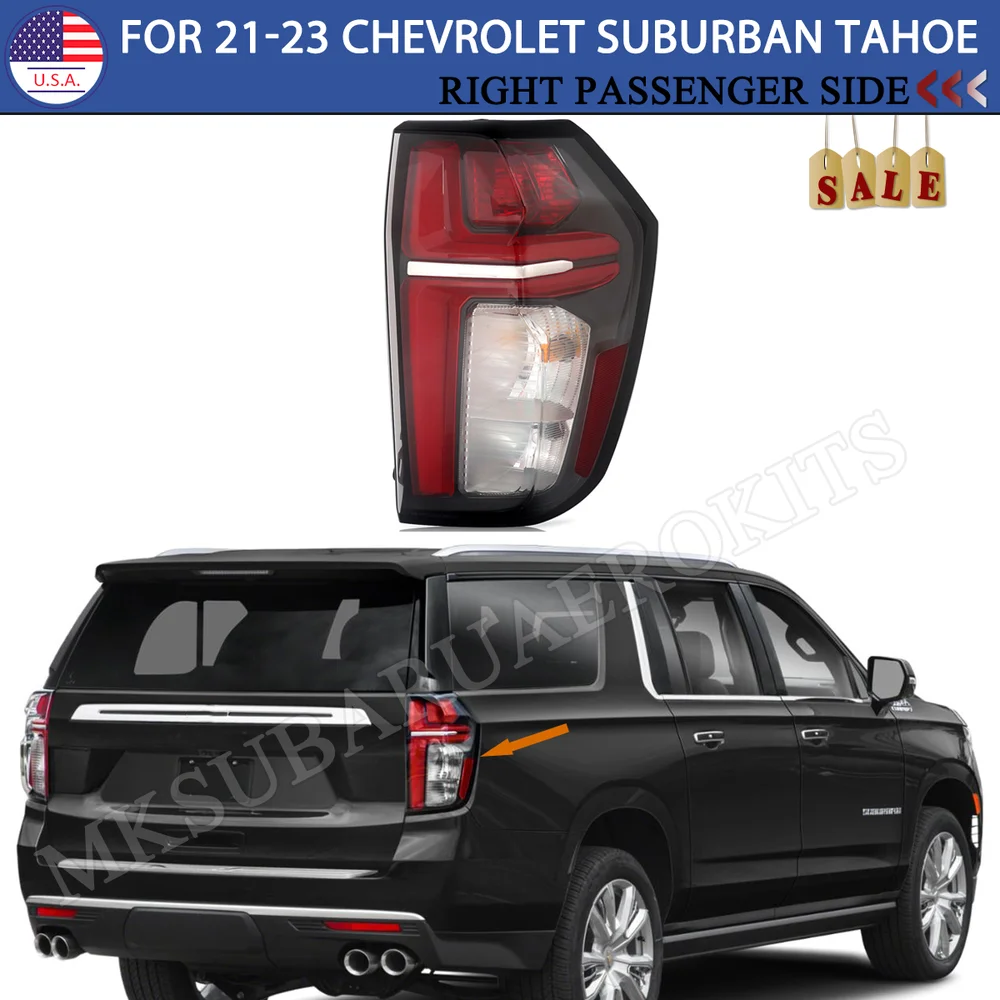 Right and Left Passenger Side Tail Light Brake Lamp For 2021-2023 Chevy Suburban Tahoe