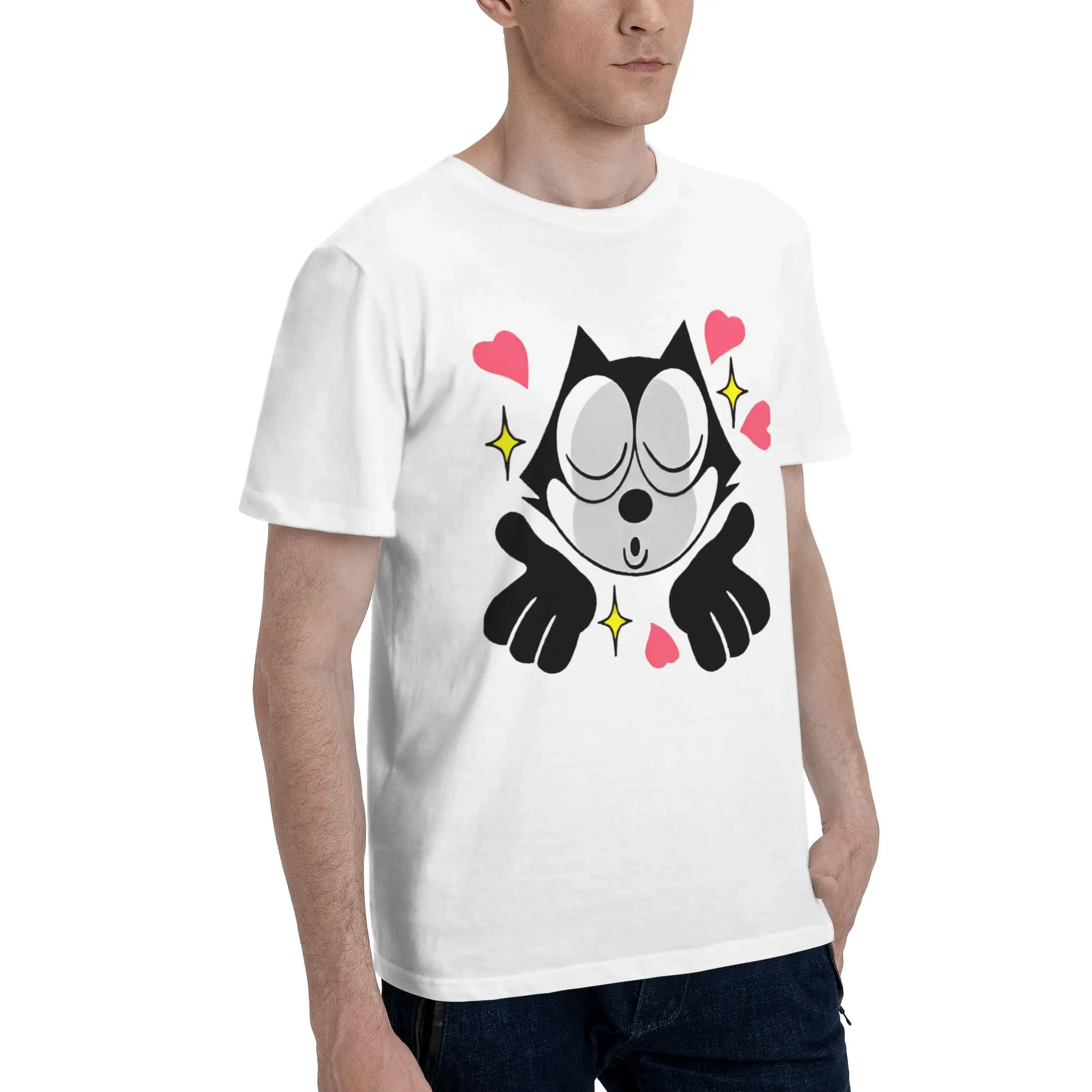 Men Women Printed Felixs The cat  Tee T Shirt Pure Cotton  T-shirts Clothes