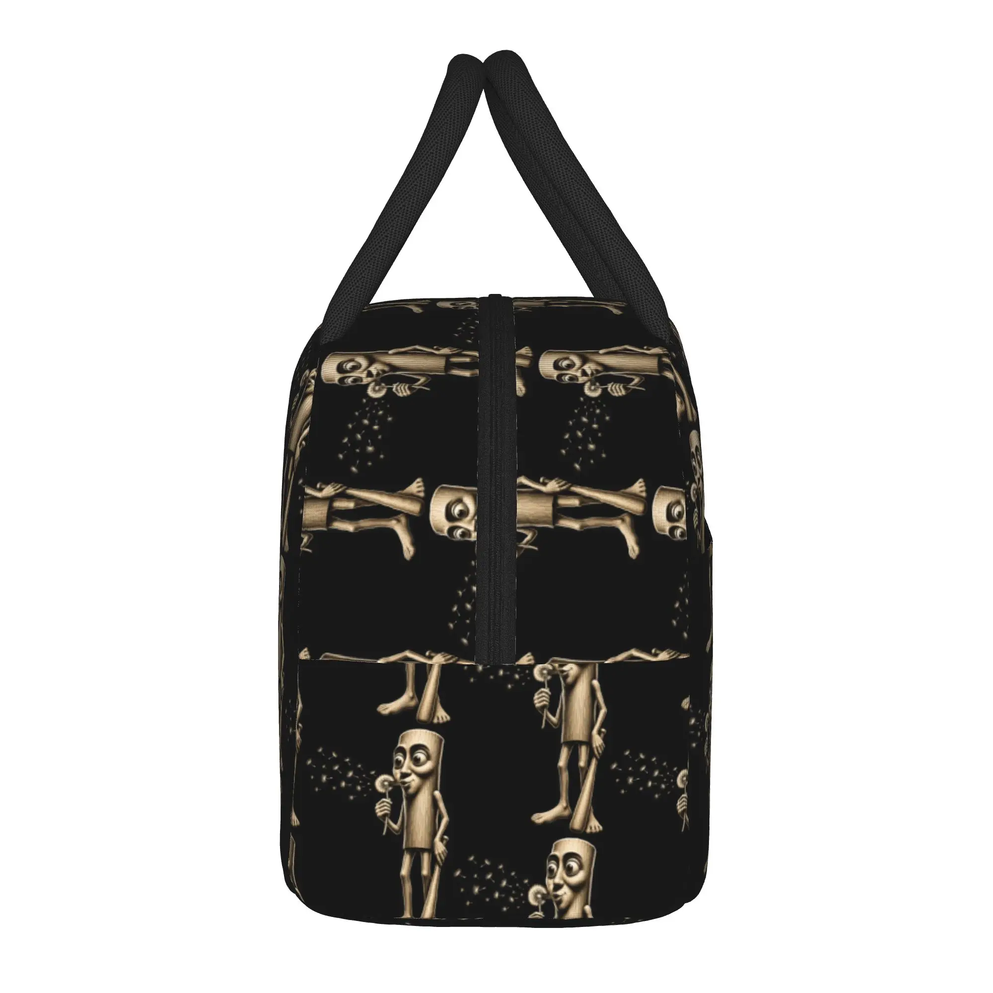 Tung Sahur Blowing Dandelion Wishes Funny Meme Brainrot Lunch Bag Casual Lunch Box For Child Office Portable Cooler Bag