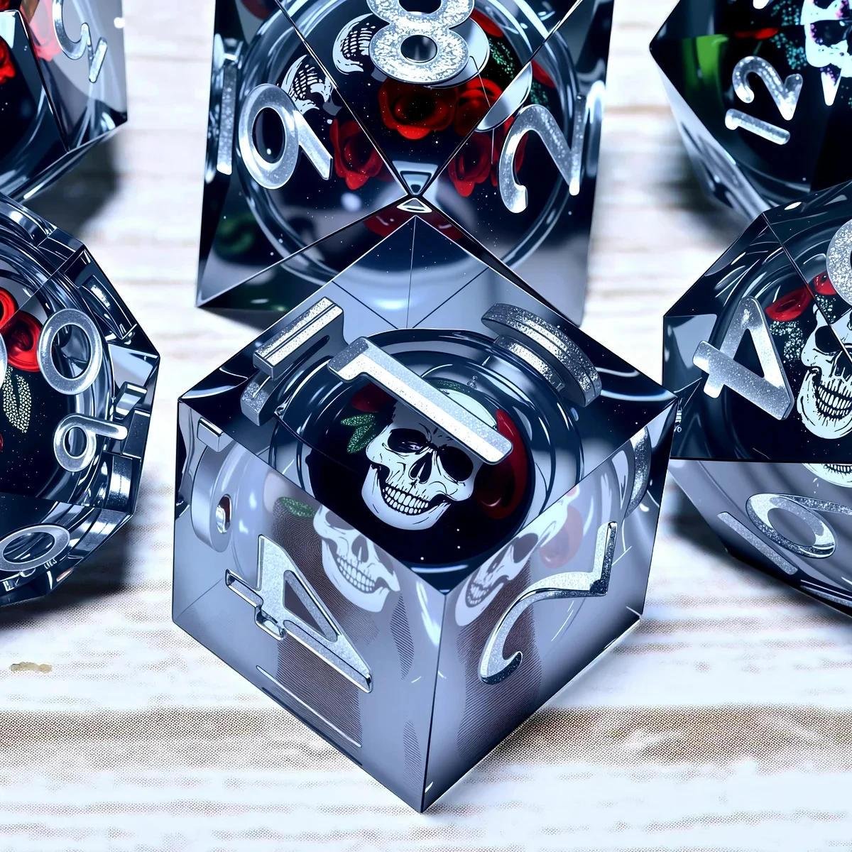 

DND Resin Dice 7-Piece Set for Dungeons and Dragons DND 5e RPG Gift, Board Game Tabletop Role Playing Dice Game, Birthday Gift,