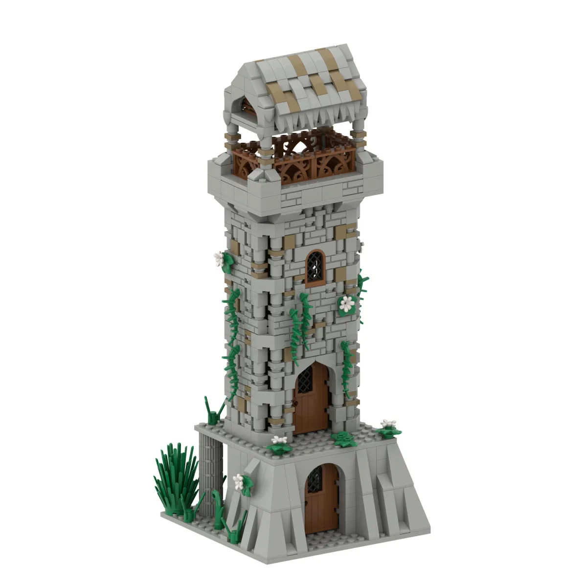 

Small particle building block toy boy castle outpost knight outpost creative scene collage model