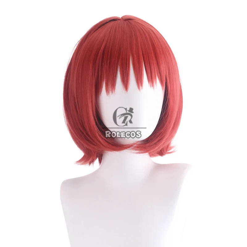 ROLECOS Tokyo Mew Mew Ichigo Momomiya Cosplay Pruiken Ichigo Momomiya 35 cm Korte Rechte Rode Pruik Hittebestendige Synthetisch Haar