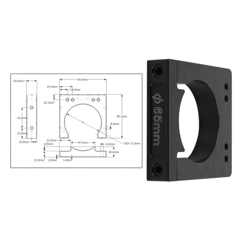 65/52/80mm Aluminium Spindle Holder Z-Clamp untuk Router