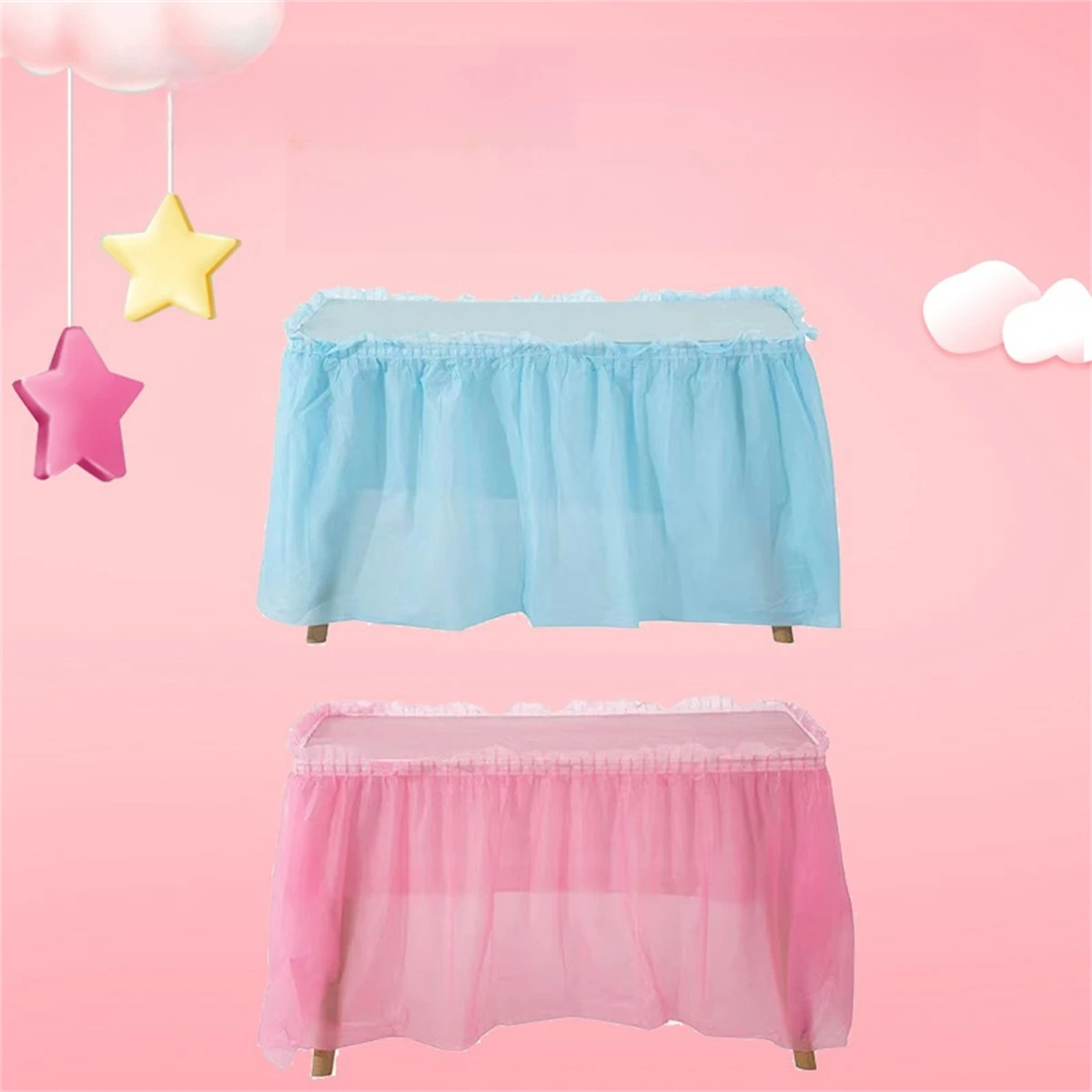 مفرش المائدة القابل للتصرف تنورة الطاولة سميكة مقاوم للماء حفلة عيد ميلاد حفل زفاف مفرش طاولة عشاء البرية المحمولة #5