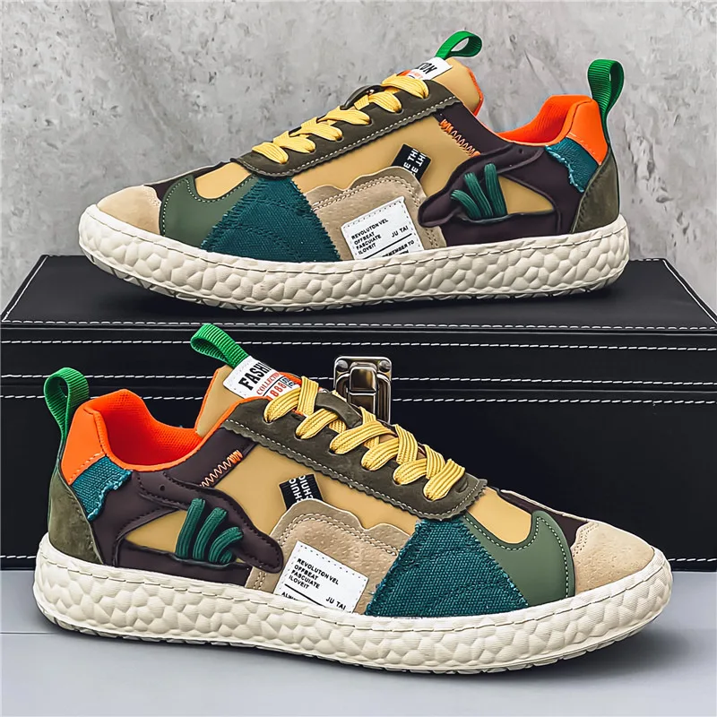 Autumn New Men's Designer Sneakers Comfortable Low-cut Men Casual Sneakers Lace-Up Street Trendy Shoes Man zapatillas de hombre