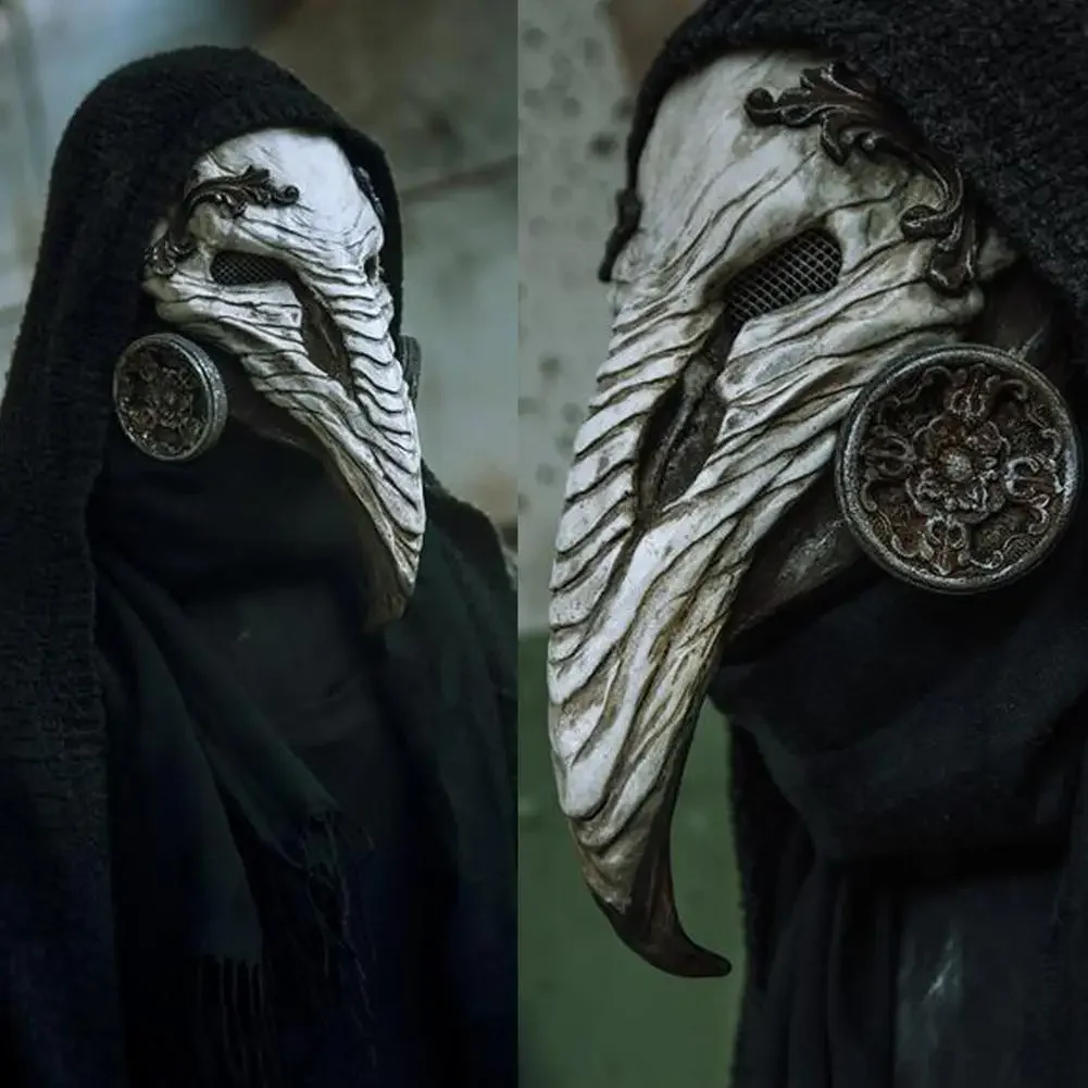 Steampunk Pest Arzt Maske Cosplay lange Nase Vogel Schnabel Latex Masken für Halloween Party Geschenke & Requisiten – Detail 1
