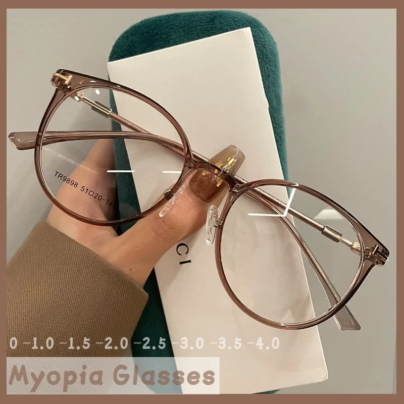 Women Anti Blue Light Blocking Shortsighted Eyewear Finished Myopia Glasses Unisex Prescription Near Sight Eyeglasses Diopter