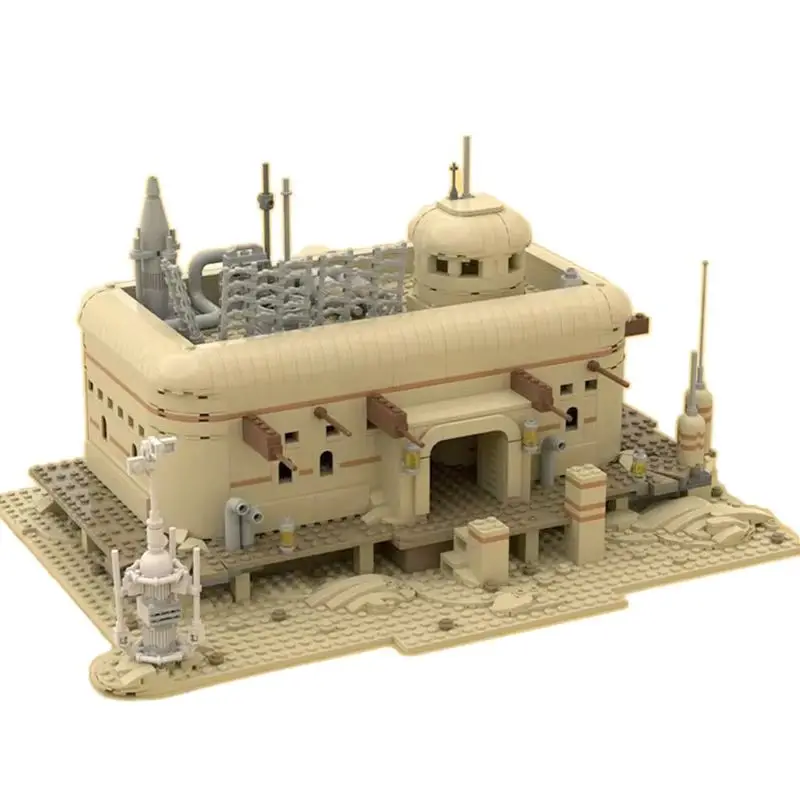 

Строительные блоки MOC Mos Pelog Cantina, кино, космическая боевая модель, кирпичи UCS, собранная коллекция, дисплей, рождественские игрушки, подарки, 2160 шт.