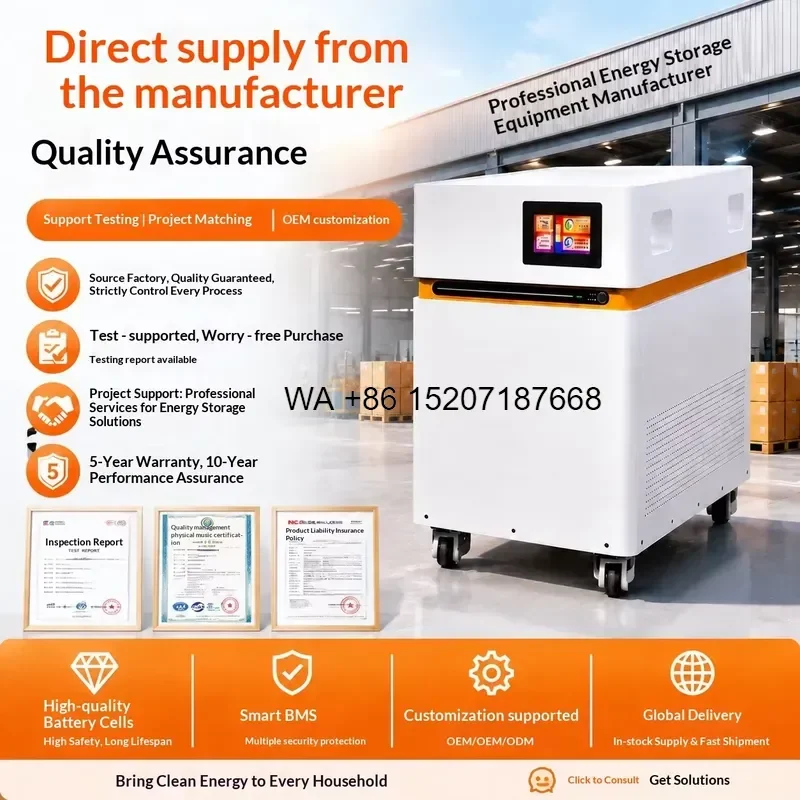 Wmwmnu 32kWh Home Energy Storage Battery Cabinet 51.2V Lithium Iron Phosphate Battery Photovoltaic Energy Storage System Off