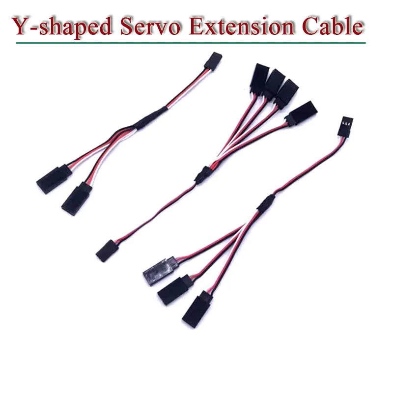 Y-shaped Servo Extension Cable 20CM Adapter Cable One Trailer 1 To 2/3/4 Splitter Wire JR/futaba Aircraft Model Accessories