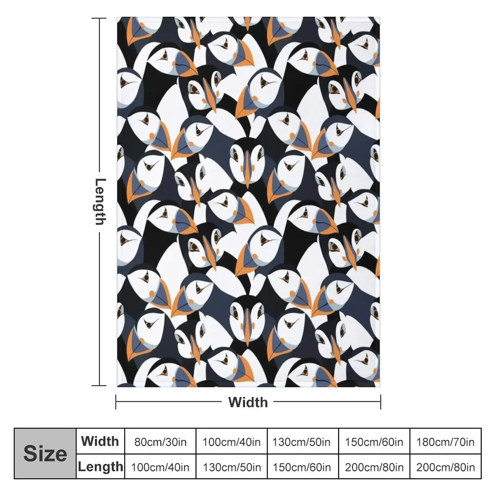 Puffins with orange beaks Throw Blanket heavy to sleep Cute Plaid Blankets