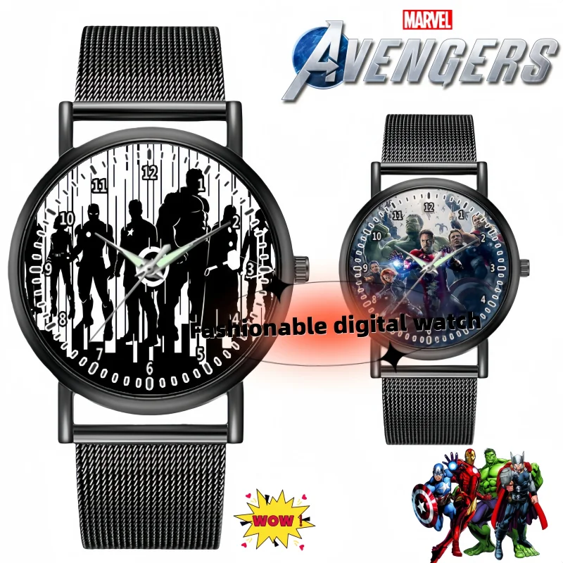 Anime Kingdom Merchandise - アベンジャーズをテーマにした腕時計、アニメ漫画スタイル、パーソナライズされたファッション防水クォーツ時計、男の子への誕生日プレゼント