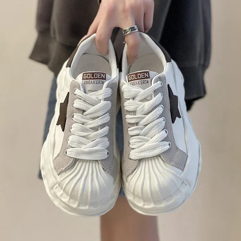 2024 White Sneakers For Women Casual Sports Vulcanize Shoes Ins Style Shell Toe Mixed-color Stars Fashion Students Daily-wear