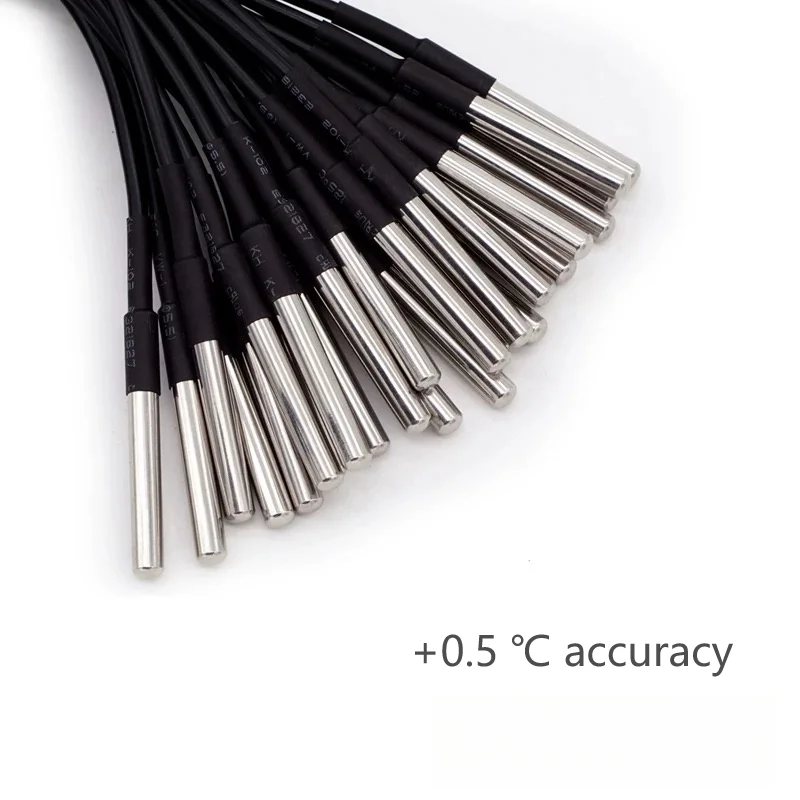 New DS18B20 digital temperature sensor probe water temperature probe waterproof stainless steel package