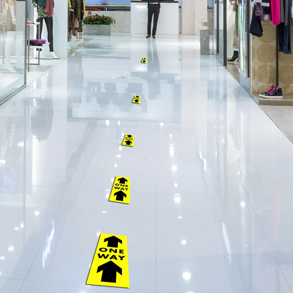 

10Pcs Sticker One Way PVC Decals for Social Distance Safety Ground Marker Adhesive Directional Arrow Sign