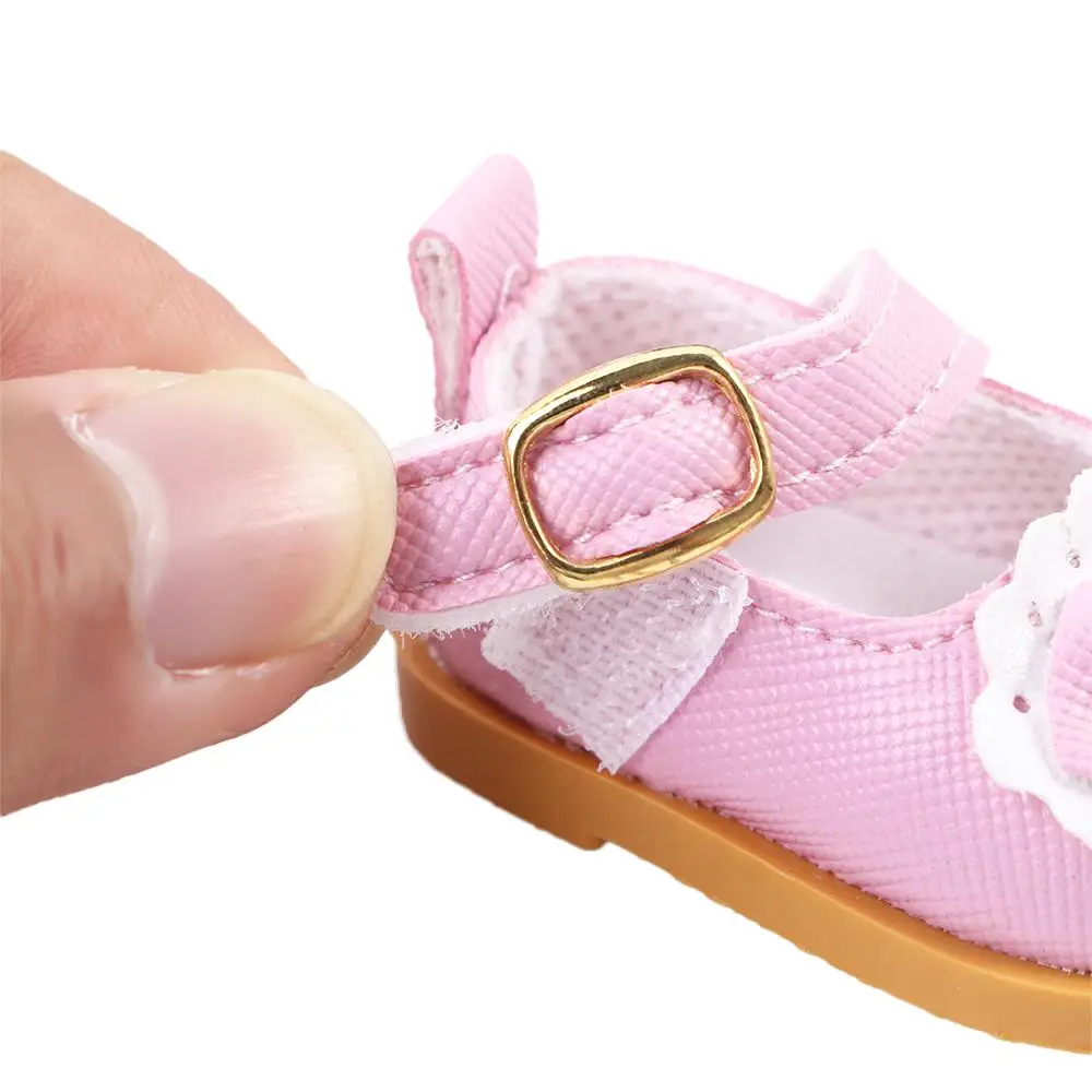 Dolls Accessories Handmade Boots 14 Inches Bow Decorate 5.5cm Mini Bow Shoes Doll Leather Shoes