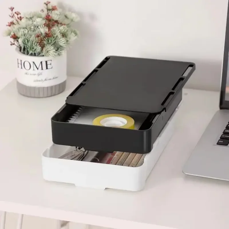 Punch Free Storage Rack Box Invisible Drawer Kitchen Cutlery Bedroom Desk Sundry Organizer for Cosmetics Stationery Pen Holder