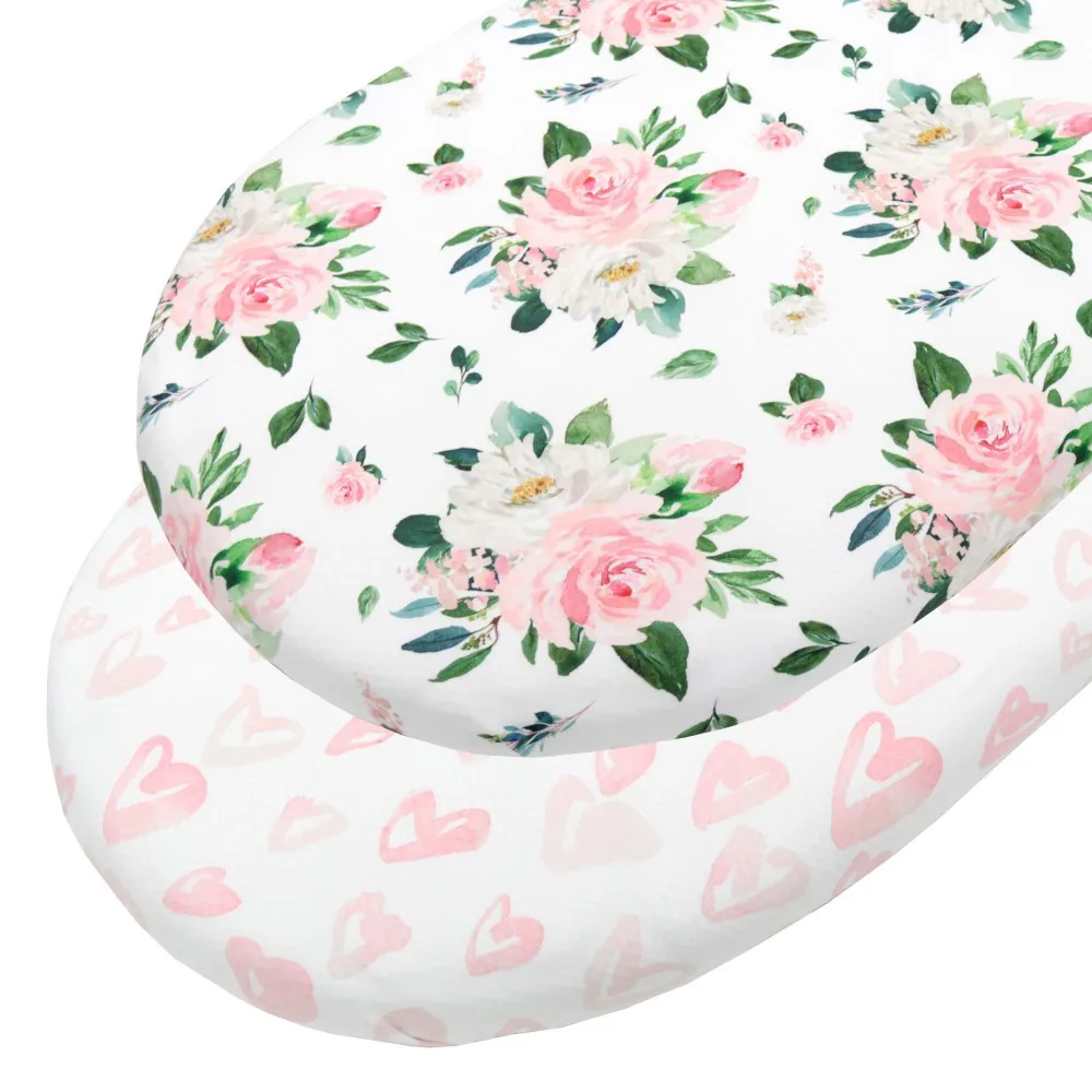 HappyFlute – drap-housse pour couffin, tissu Polyester tricoté, imprimé élastique, housse amovible pour lit de bébé, pour Table d'allaitement