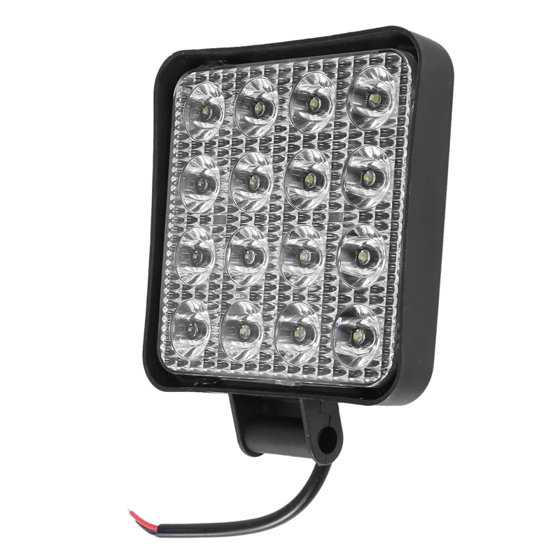 2 Stück 48 W 6000 K LED-Punktstrahl, quadratische Arbeitsscheinwerfer, Lampe, Traktor, SUV, LKW, 4WD, 12 V, 24 V