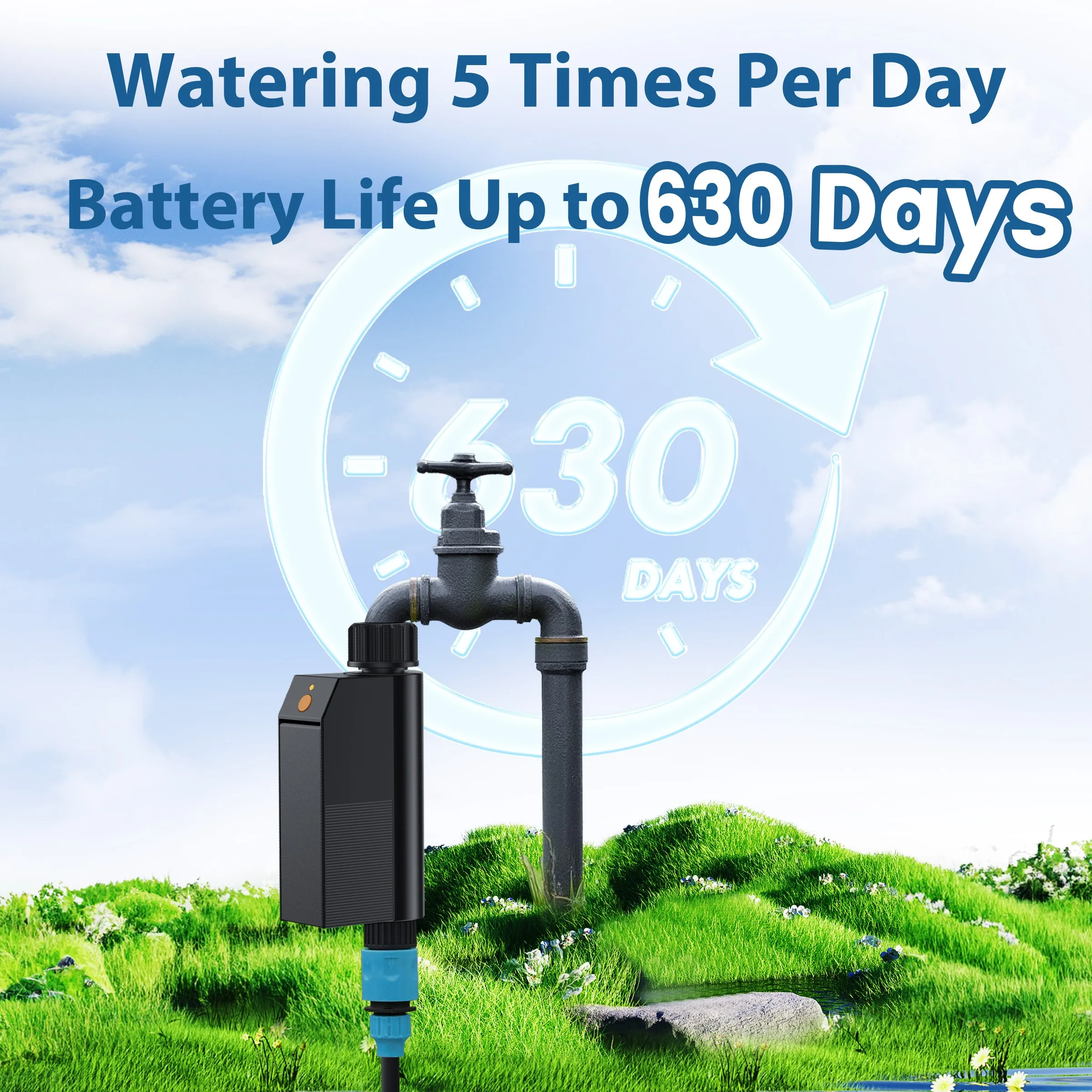 GIRIER Tuya WiFi Water Timer No Hub Required Smart Sprinkler Timer for Garden Hose Drip Irrigation System 2-Year Battery Life