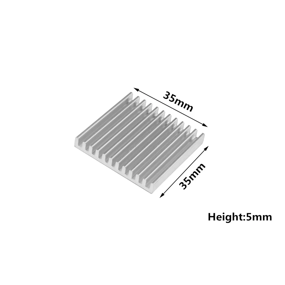 Disipador de calor de aluminio de 20 piezas, radiador de refrigeración para Chip IC electrónico, disipación de calor con cinta térmica, 35x35x5mm