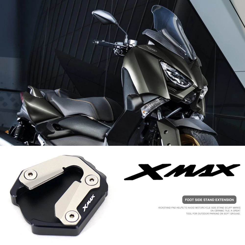 

For Yamaha XMAX300 XMAX 300 X-MAX300 X-MAX 300 CNC Kickstand Foot Side Stand Enlarge Extension Pad Support Plate 2021 2022 2023