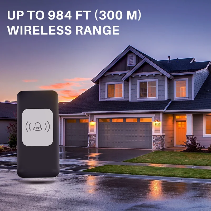 Timbre inalámbrico remoto PORK, timbre de llamada automático de larga distancia de 300M, campanas electrónicas inteligentes a prueba de agua, accesorio para el hogar inteligente