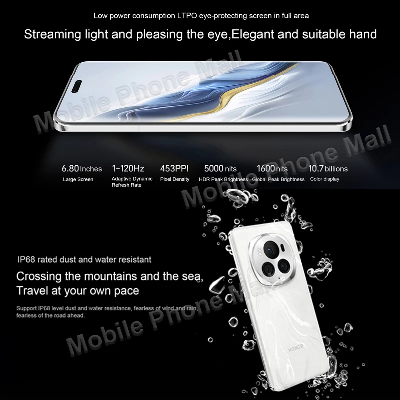 2024 New HONOR Magic 6 Pro 5G 6.8 Inches OLED 120Hz Screen Snapdragon 8 Gen 3 MagicOS 8 Camera 180MP Battery 5600mAh Smartphone