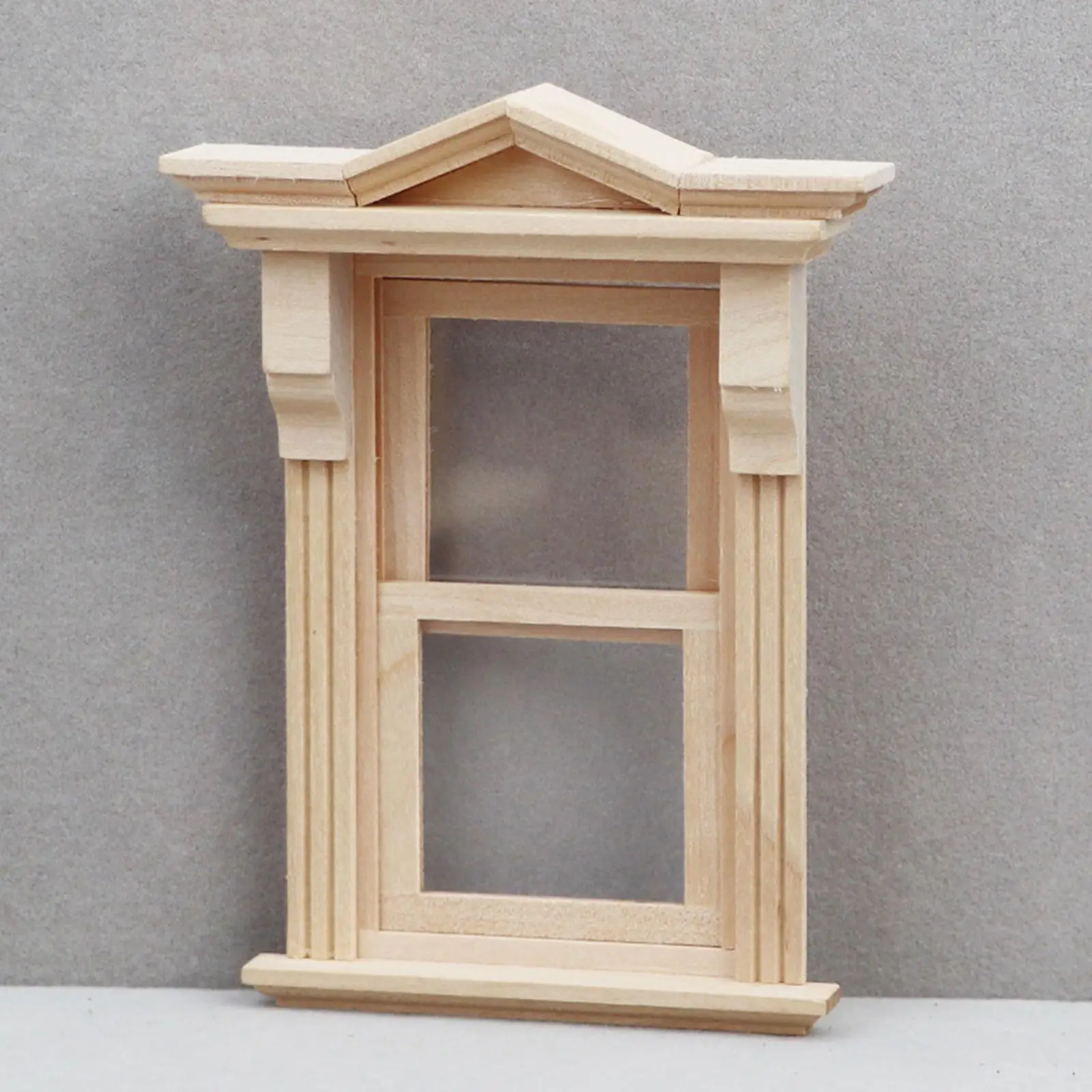 Fenêtres en bois à l'échelle 1: 12, meubles de maison de poupée faits à la main, Mini artisanat en bois pour décoration de scène Miniature Diorama