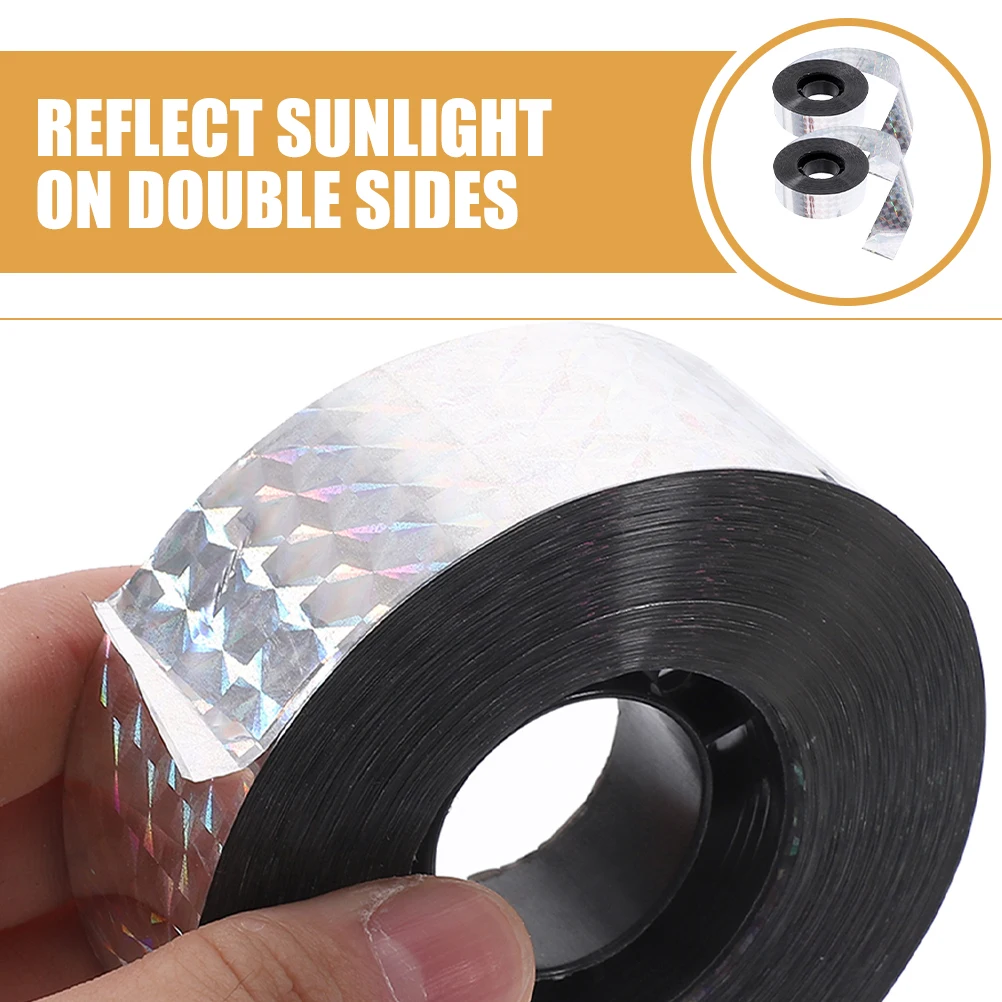 

2 Rolls Anti Bird Tape Reflective Bird Repelling Tapes Checkered Scare Durable Garden chard Garage Balcony Airport