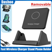 Wireless Charger Pad Stand Desktop Ultra-thin Mobile Phone Holder Fast Charging Dock Station For iPhone 16-12 Samsung S24 Xiaomi