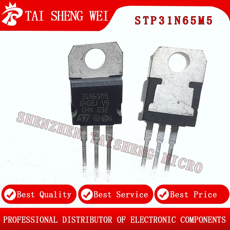 5 Pcs New STP31N65M5 Printed 31N65M5 N Channel 650V 22A MOSFET MOSFET Package TO-220 New
