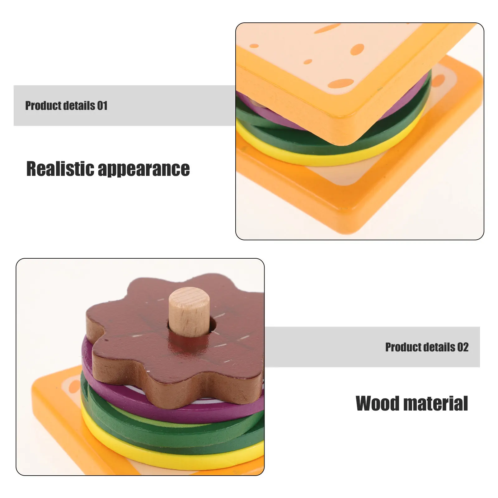 Kids Kitchen Playset Sandwich Sorting Stacking Imaginative Pretend Play Cooking Set Fine Motor Development Food Play