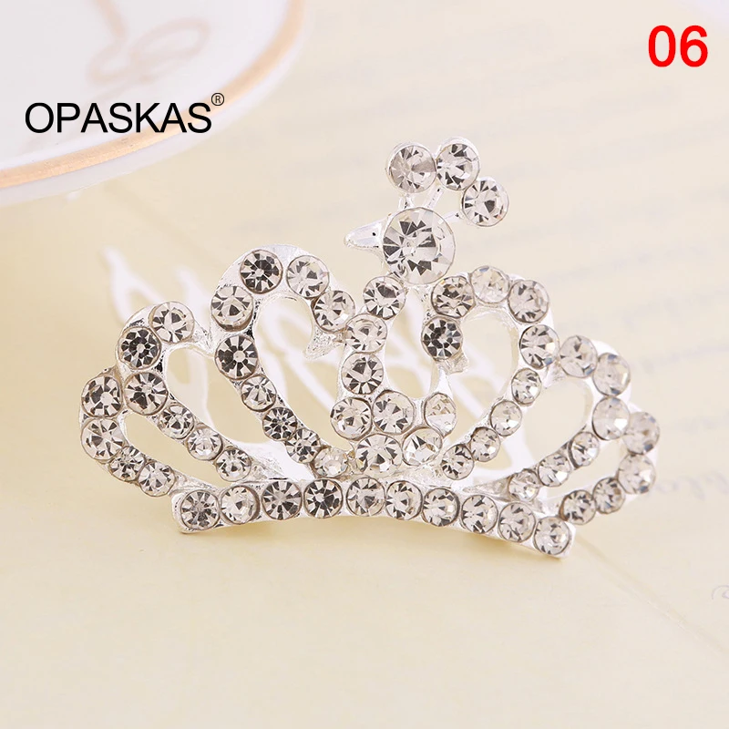 Mini Tiara Hair Combs Princess Crown Wedding Hair Accessories For Girls Fairy Silver Color Crystal Hairpins Bride Hair Jewelry