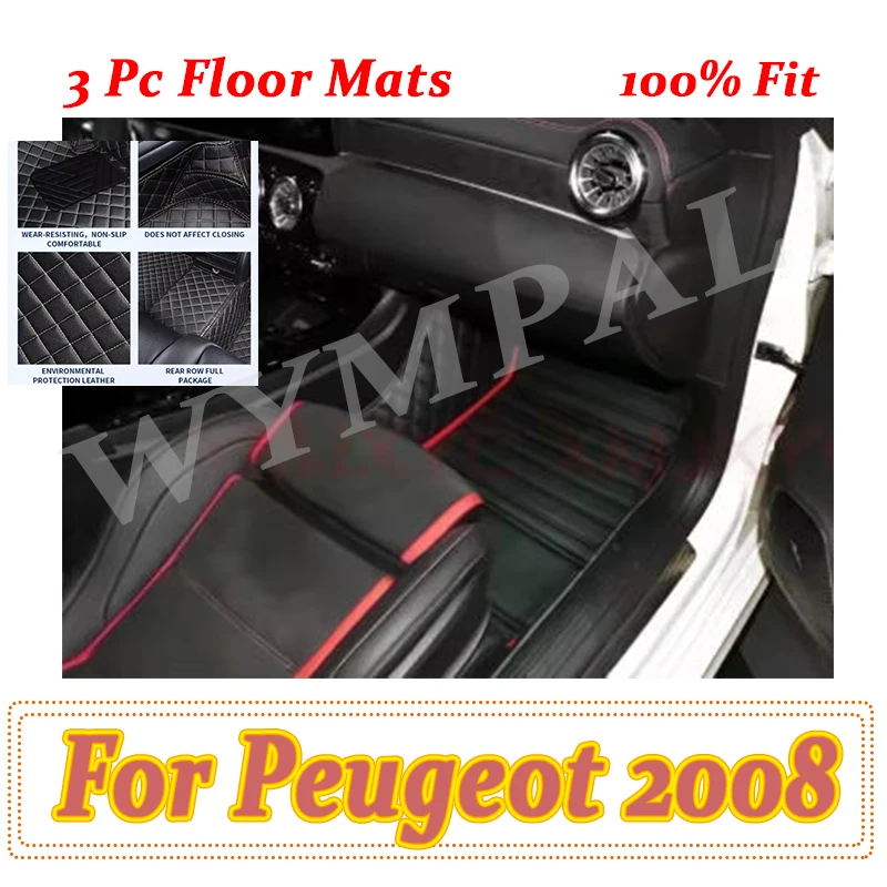 

Luxury Car Floor Mats For Peugeot 2008 E2008 2020-2023 Carpets Foot Pads Accessories Interior Parts Waterproof Rug Auto Full Set